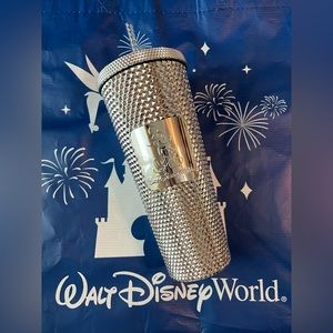 DISNEY Studios 100th Anniversary Starbucks Silver Studded Tumbler Cup NEW